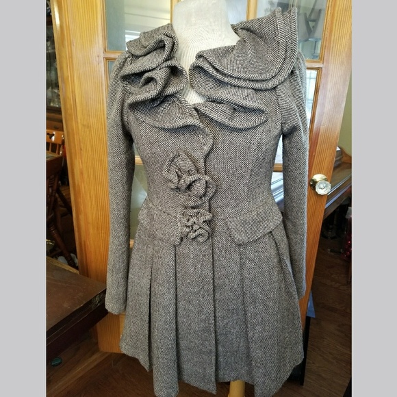 Ryu Jackets & Blazers - Ryu Brown and Cream  Embellished Coat